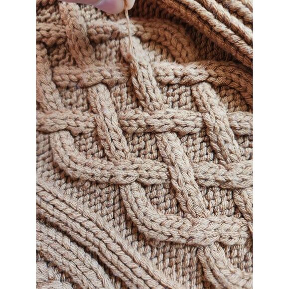 Anthropologie Maeve Turtleneck Balloon-Sleeve Bow Sweater Sz MP Petite Brown - Picture 13 of 15